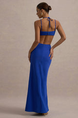 Leandra | Blue Strappy Cut-Out Maxi Dress