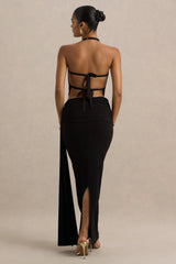 Joi | Black Maxi Skirt With Sash Detail