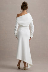 Lou | White One-Shoulder Asymmetric Maxi Dress