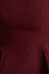 Eletta | Burgundy Embellished Crew-Neck Mini Dress