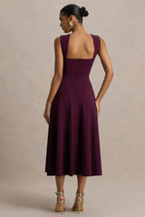 Andromeda | Burgundy Sweetheart Midi Dress