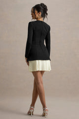 Lysette | Black Sweetheart Long-Sleeve Stretch Mini Dress