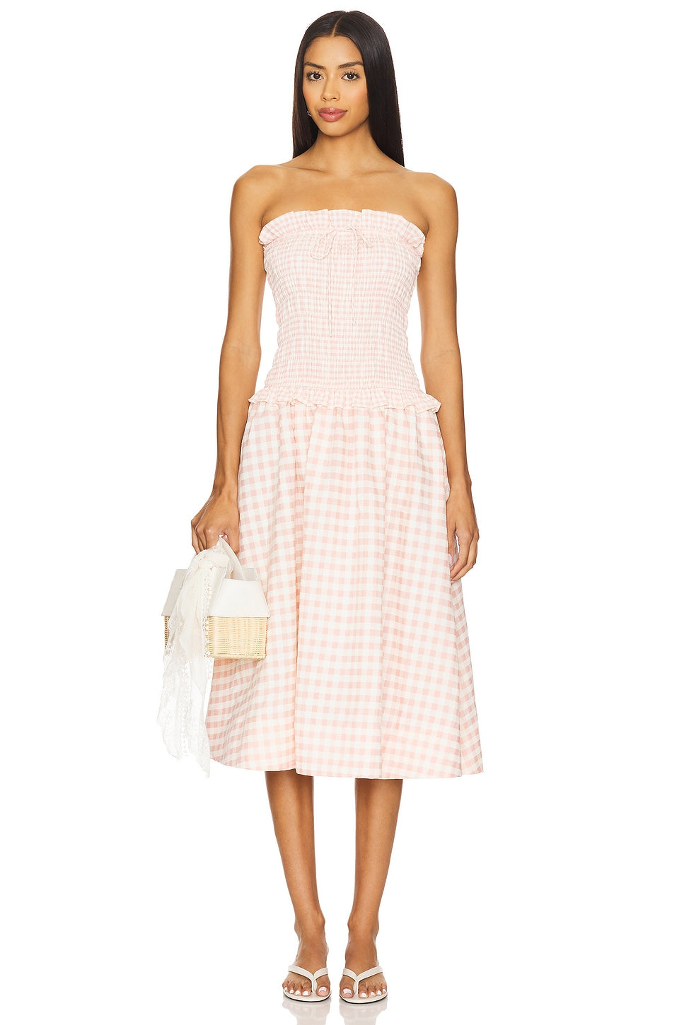 Petal Gingham Midi Dress