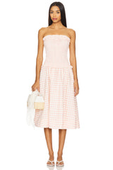Petal Gingham Midi Dress