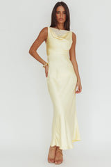 Venus Rising Sleeveless Cowl Neck Maxi Dress Butter