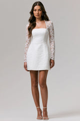 Bijou | White Lace Long-Sleeve Mini Dress