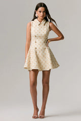 Little Star | Cream Embellished Boucle Tailored Mini Dress