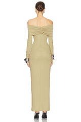 Matte Jersey Off Shoulder Maxi Dress