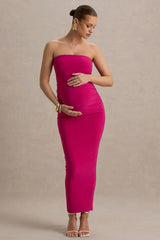 Juniper | Hot Pink Strapless Maternity Maxi Dress