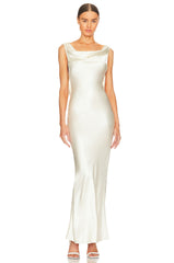 Plunging Back Cowl Dress