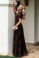 Valen Maxi Dress | Black Multi