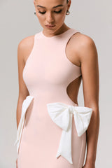By Your Side | Pink Cut-Out Maxi Dress With Bows