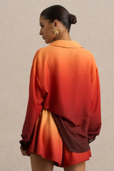 Rowan | Ombre Satin Shirt with Plunge Neckline
