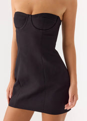 Drivers Seat Strapless Mini Dress - Black