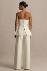 Zoey | Nude Bandeau-Neck Jumpsuit