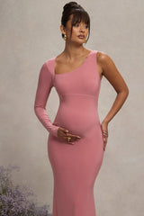 Oh Baby | Blush Maternity One Shoulder Bodycon Maxi Dress