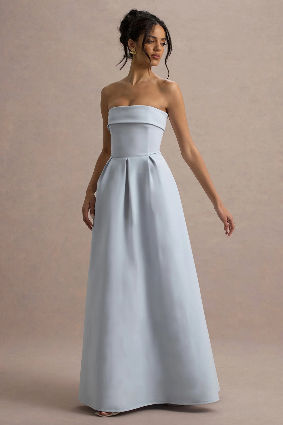 Maddalena | Powder Blue Bandeau Skater Maxi Dress