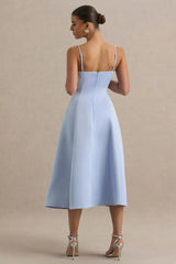 Mally | Powder Blue Sweetheart A-Line Midi Dress