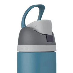 Owala FreeSip Insulated Stainless Steel Water Bottle with Straw for Sports and Travel, BPA-Free, 24-oz, Grey/Blue