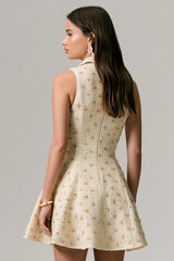 Little Star | Cream Embellished Boucle Tailored Mini Dress