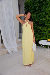 Isle Of Chic Halter Maxi Dress Yellow