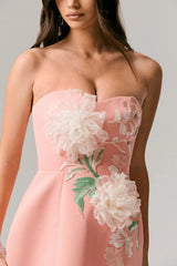 Lulu | Coral Sweetheart Embroidered Mini Dress