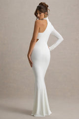 Socialite | White One-Sleeve Cut-Out Maxi Dress