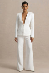 Silvia | White Straight-Leg Trousers
