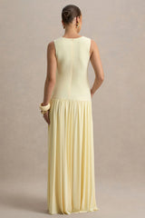Outline | Lemon Maternity Maxi Dress With Draped Skirt