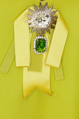 Crystal Embellished Bow Mini Dress