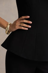 Gifted | Black Bandeau-Neck Corset Top