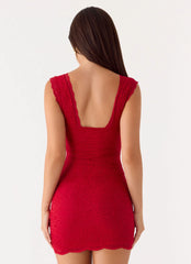 Sommers Lace Mini Dress - Red