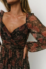 Kirsi Maxi Dress | Black Floral