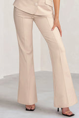 Kehlani | Stone High Waist Wide Leg Trousers