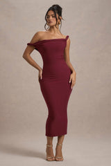 Salome | Berry Twisted Asymmetric Midi Dress