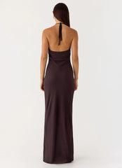 Indya Halter Maxi Dress - Chocolate