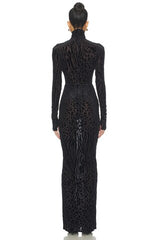 Animal Print Burnout Column Dress