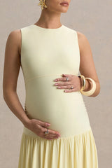 Outline | Lemon Maternity Maxi Dress With Draped Skirt