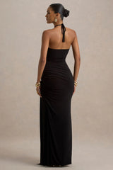 Mohito | Black Halter-Neck Cut-Out Maxi Dress With Split