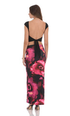 Floral Maxi Skirt in Pink