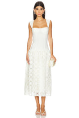 Corset Lace Skirt Midi Dress