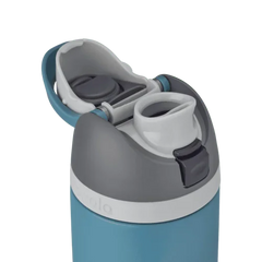 Owala FreeSip Insulated Stainless Steel Water Bottle with Straw for Sports and Travel, BPA-Free, 24-oz, Grey/Blue