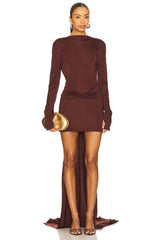 Open Back Long Sleeve Mini Dress