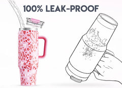 40oz Tumbler With 2-in-1 Lid Valentine Collection