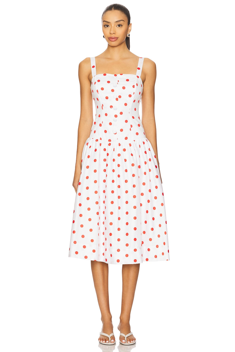 Red Dot Midi Dress