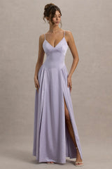Jonas | Lilac Plunge-Neck Maxi Dress With Cami Straps
