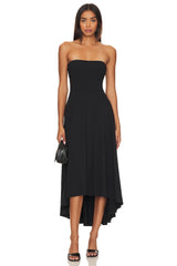 Mesh Strapless Midi Dress