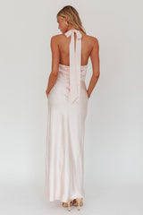 Element Tied Halter Maxi Dress Pink