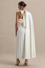 Paradise | White Cape-Sleeve Jumpsuit