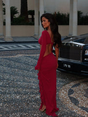 Elysia Maxi Dress Burgundy